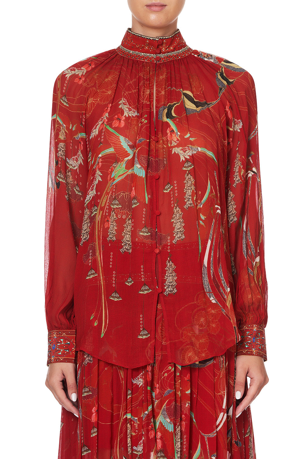 RAGLAN BUTTON UP SHIRT FORBIDDEN FRUIT