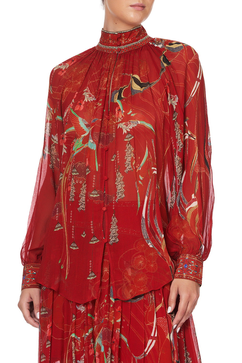 RAGLAN BUTTON UP SHIRT FORBIDDEN FRUIT