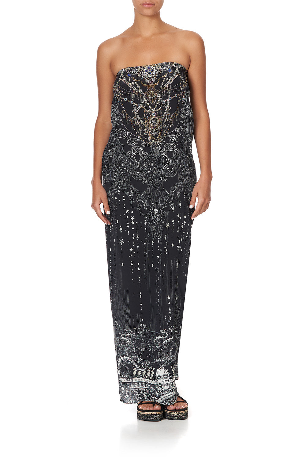 ROUND NECK KAFTAN MIDNIGHT PEARL