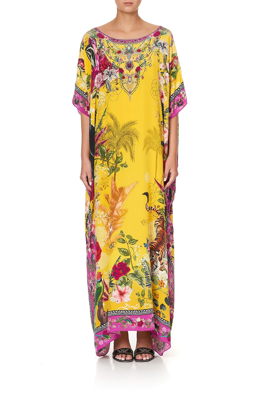 ROUND NECK KAFTAN SAFFRON MOON