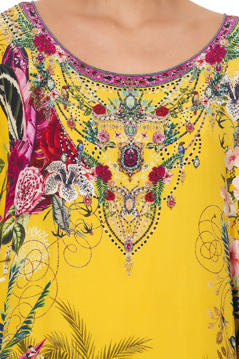 ROUND NECK KAFTAN SAFFRON MOON