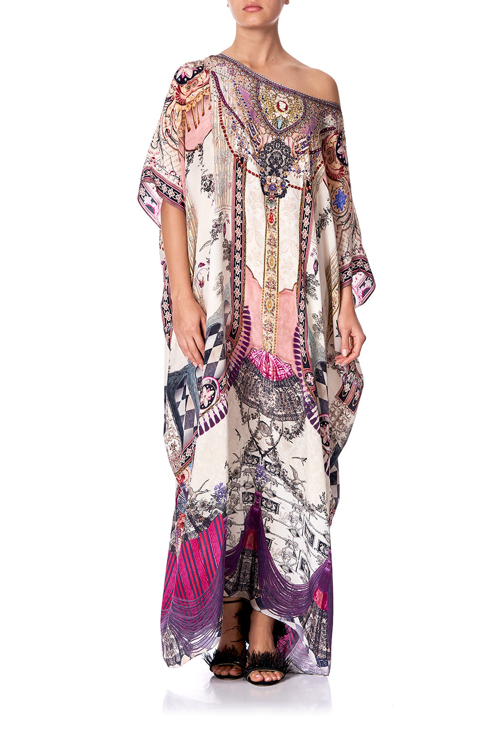 ROUND NECK KAFTAN VIOLET CITY