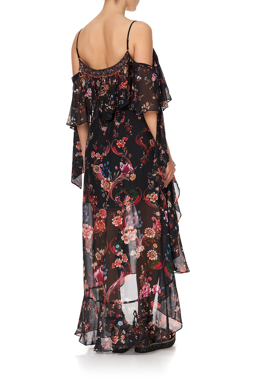 RUFFLE DRESS WITH TIE SLEEVE A GIRL LIKE YOU