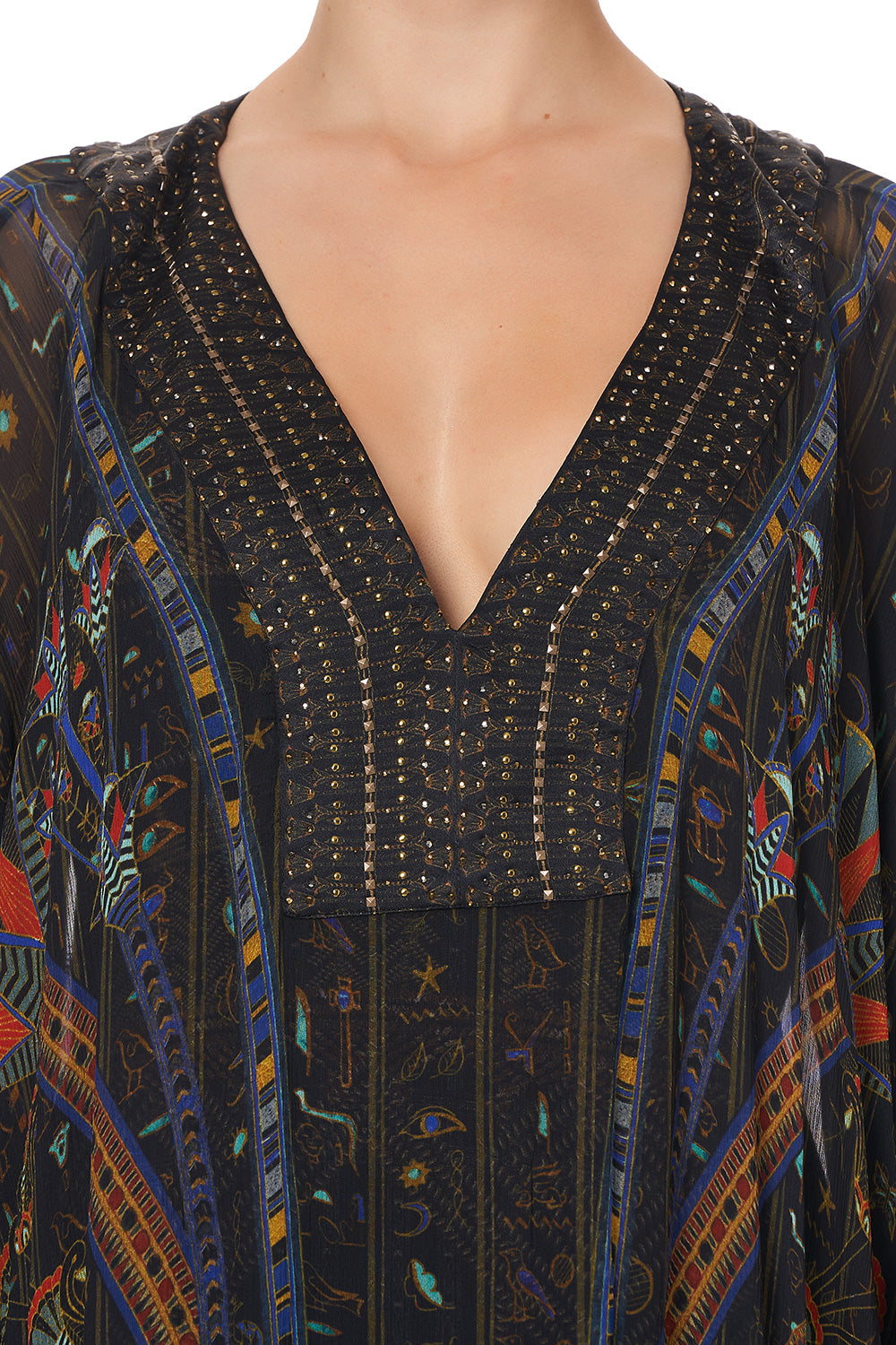SHEER KAFTAN WITH TIE AND SLIP GATEWAY TO GIZA