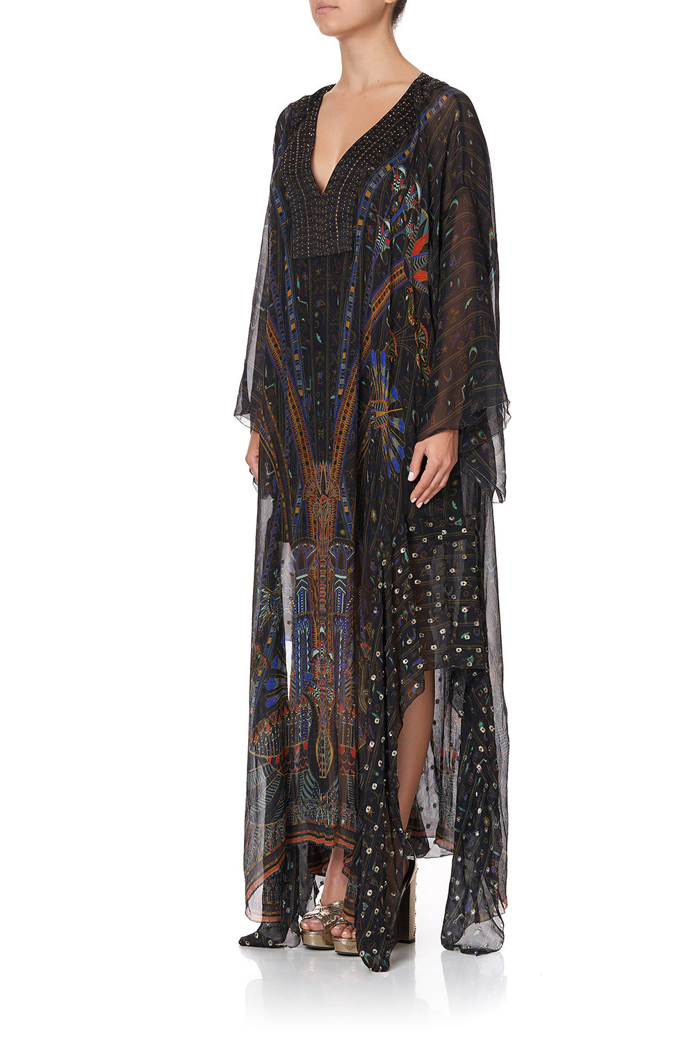 SHEER KAFTAN WITH TIE AND SLIP GATEWAY TO GIZA