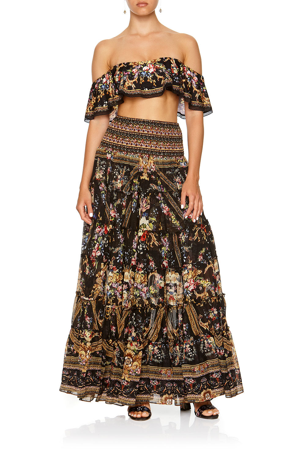 SHEER TIERED CIRCLE SKIRT FRIEND IN FLORA