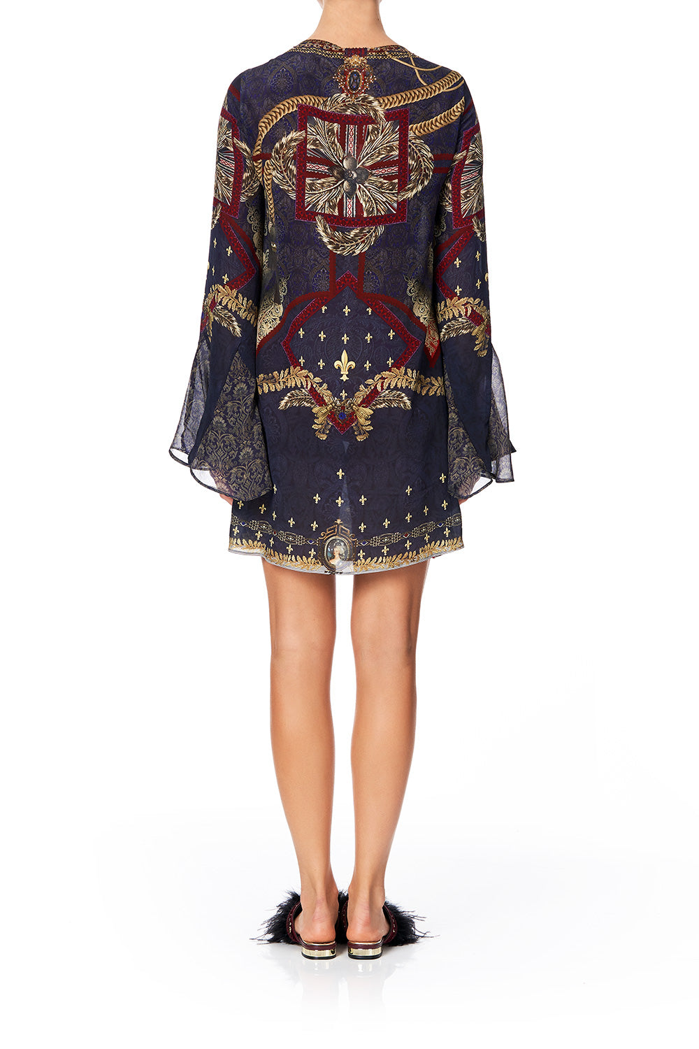 LACE UP SHIFT WITH FLARE SLEEVE THIS CHARMING WOMAN