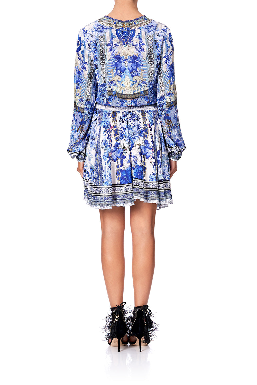 SHIRRED RELAXED SHORT DRESS PAINTED PROVINCIAL