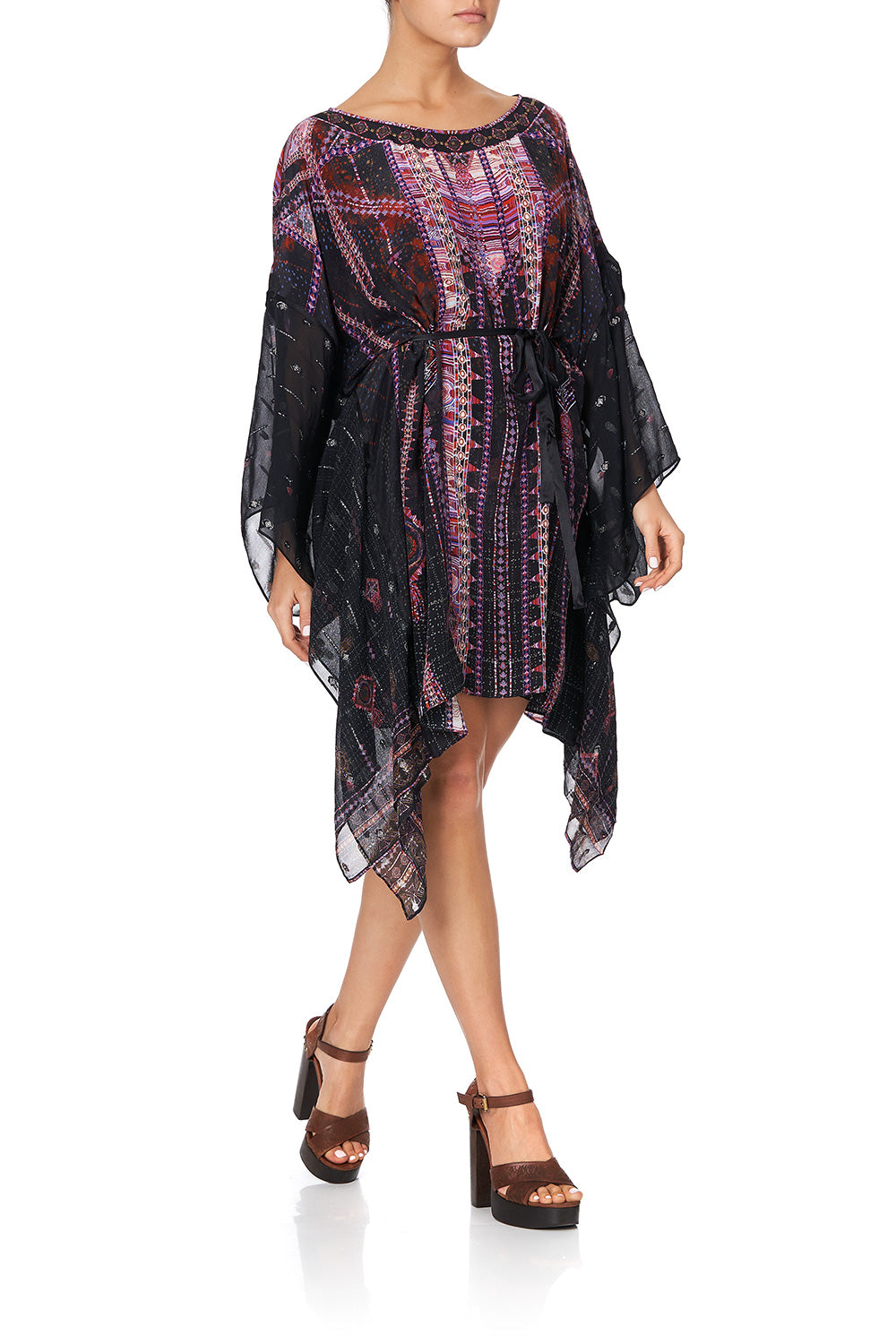 SHORT KAFTAN WITH SHEER SLEEVES MINA MINA