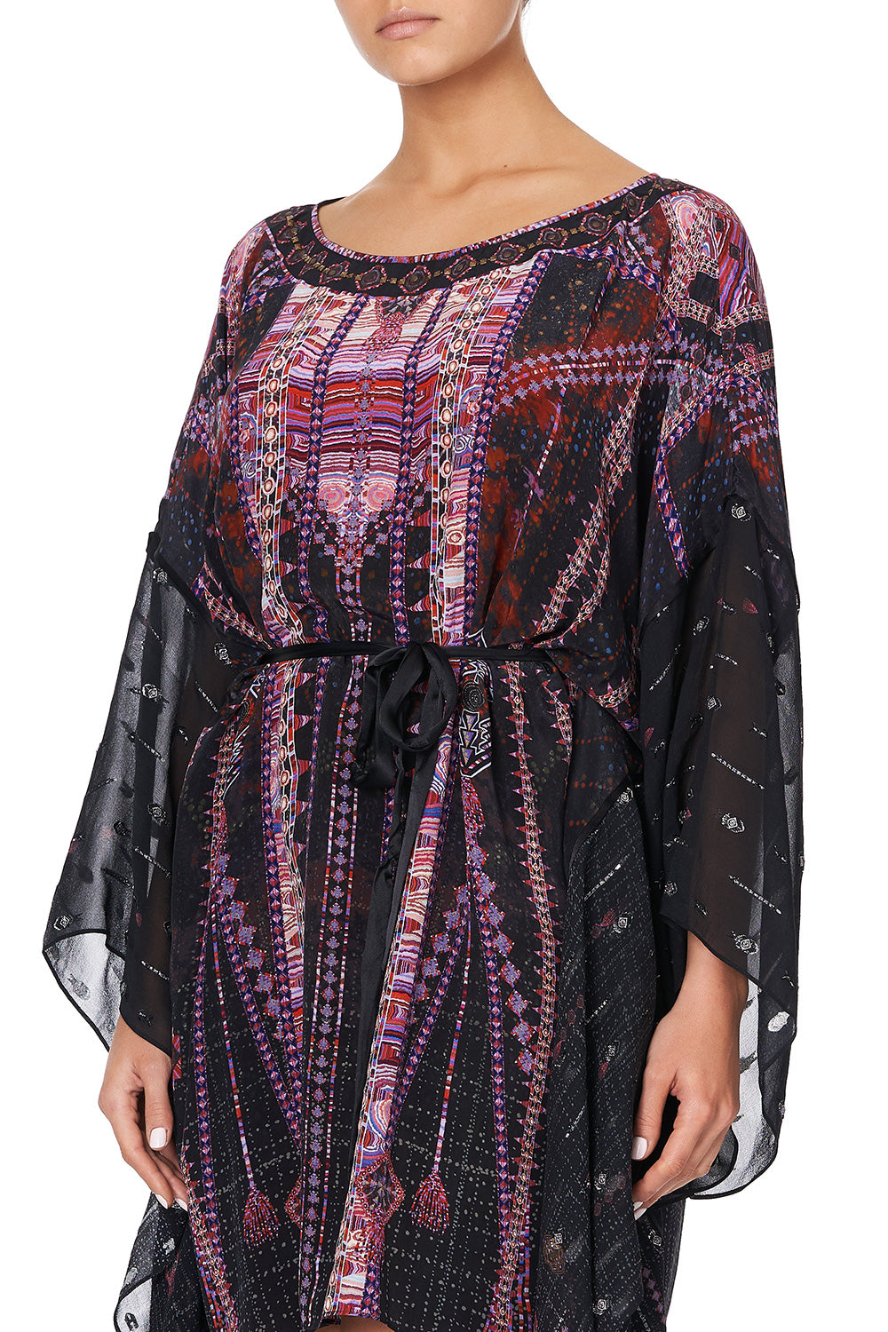 SHORT KAFTAN WITH SHEER SLEEVES MINA MINA