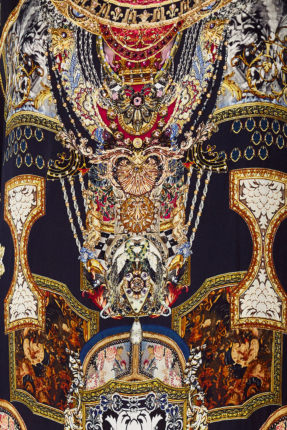 CAMILLA SHORT ROUND NECK KAFTAN MIDNIGHT MEETING