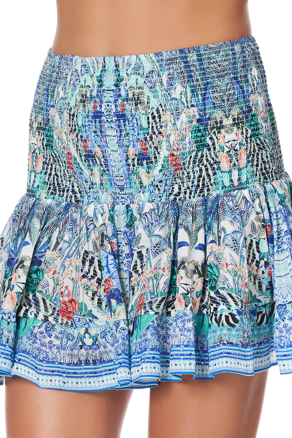 SHORT SHIRRED SKIRT WINGS OF LUXOR