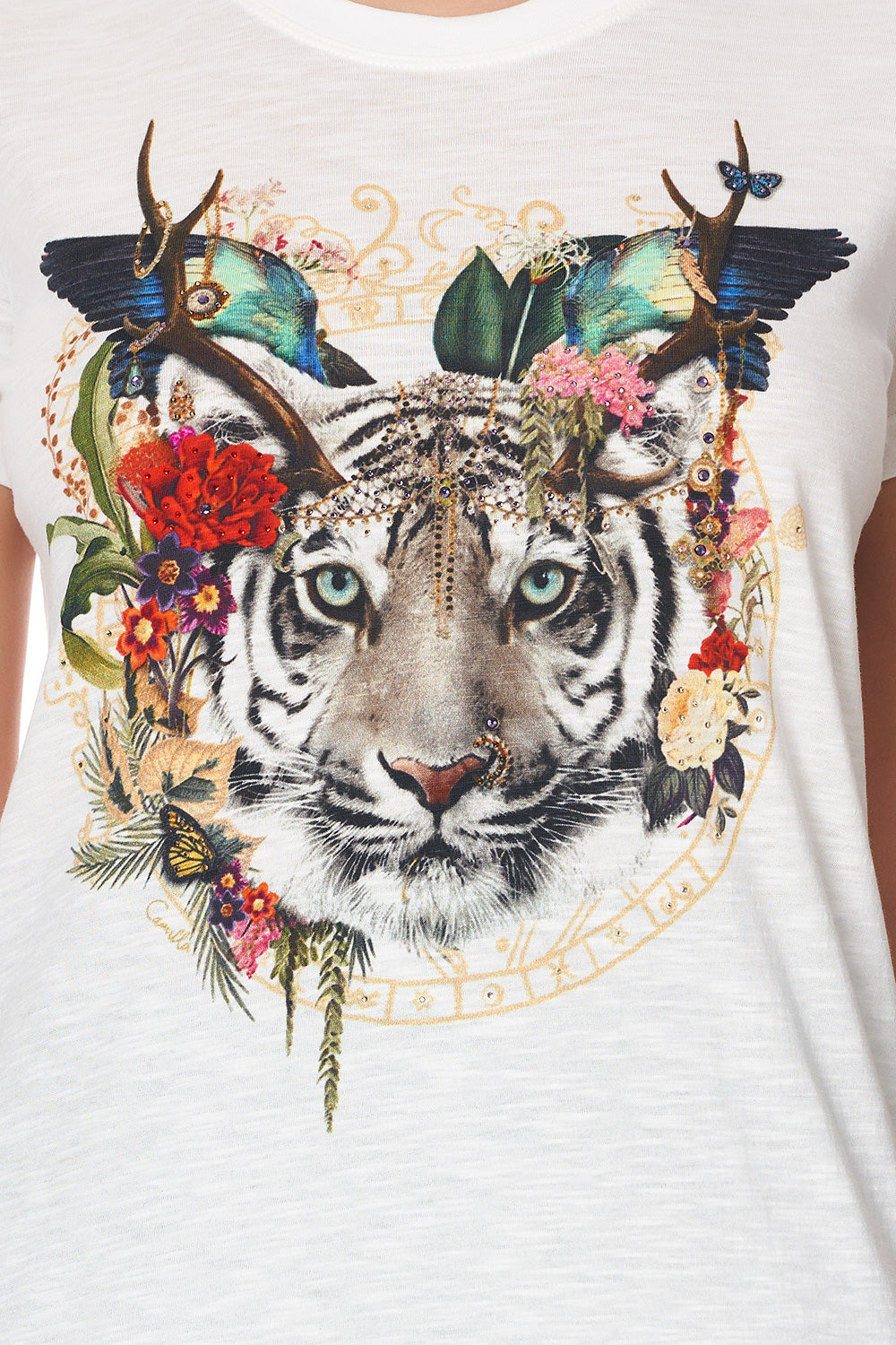 SLIM FIT ROUND NECK T-SHIRT EMERALD'S ORBIT