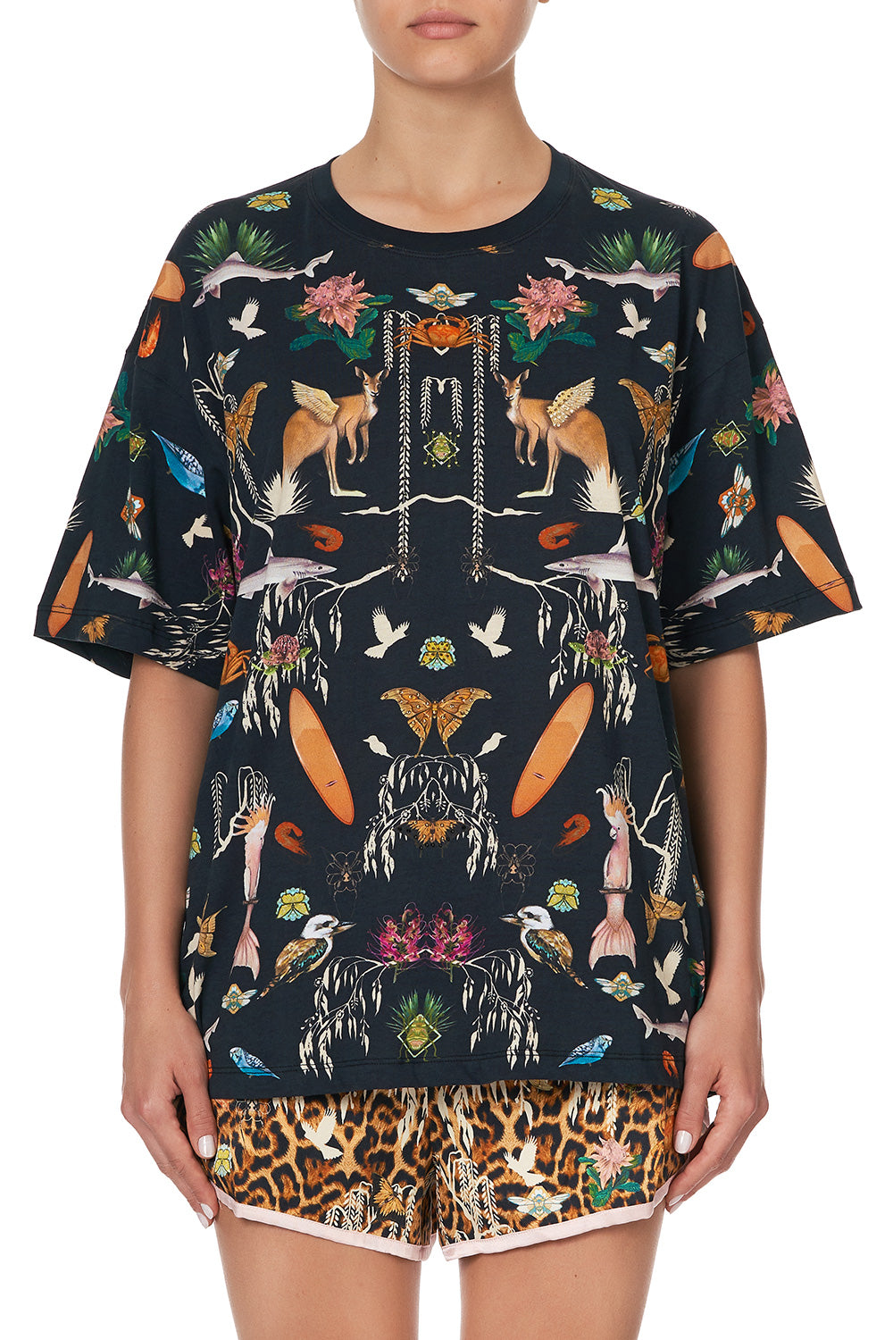 SLIM FIT ROUND NECK T-SHIRT FAUNA ELECTRO