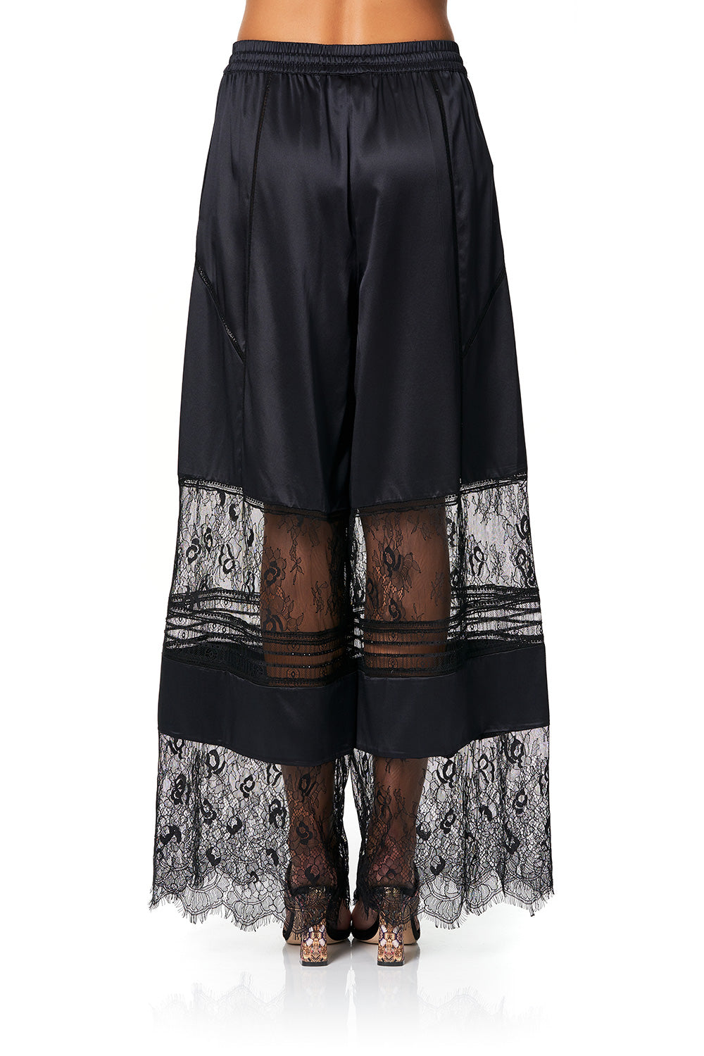 CAMILLA SPLICED WIDE LEG PANT NOIR BOUDOIR