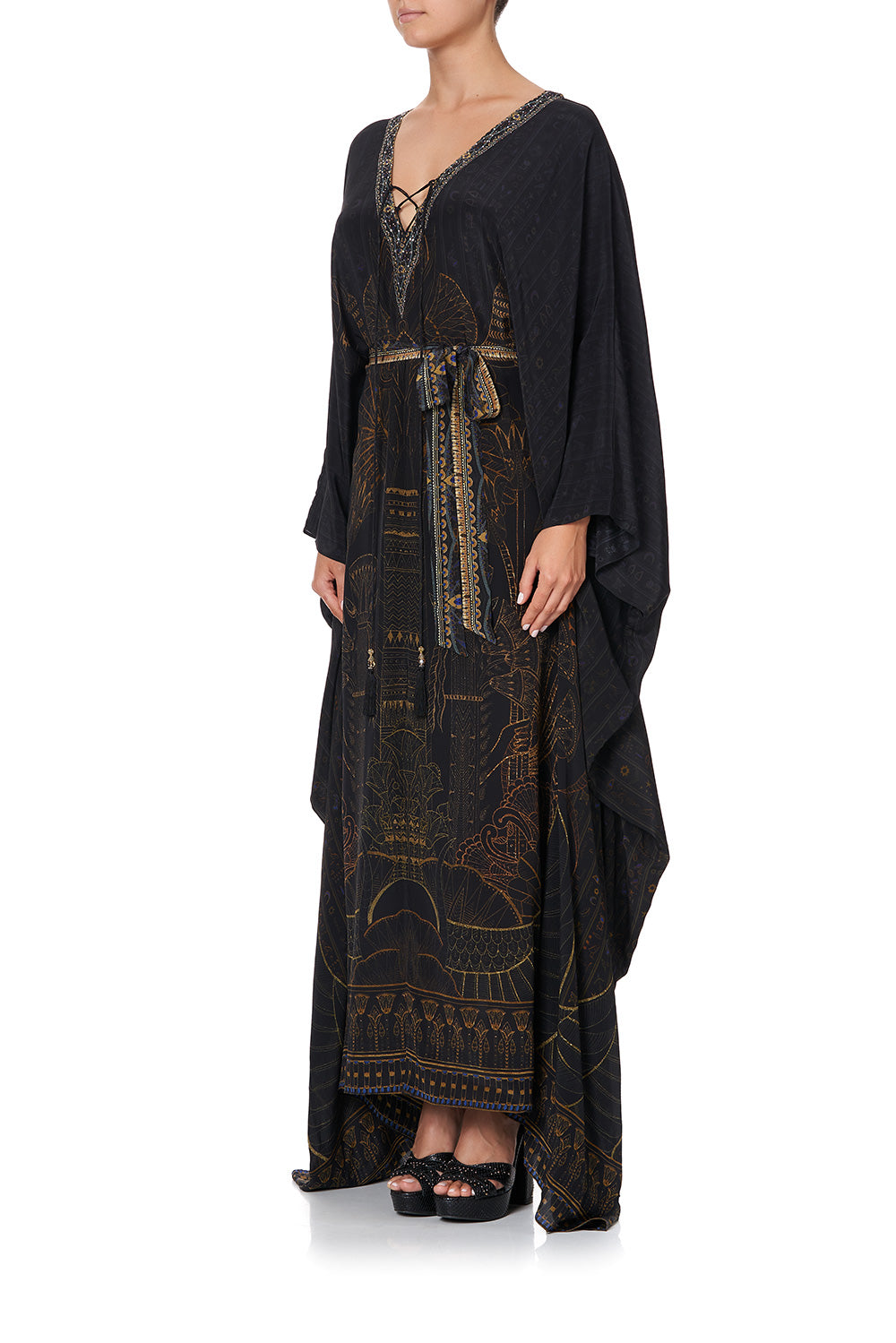 SPLIT HEM LACE UP KAFTAN COBRA KING