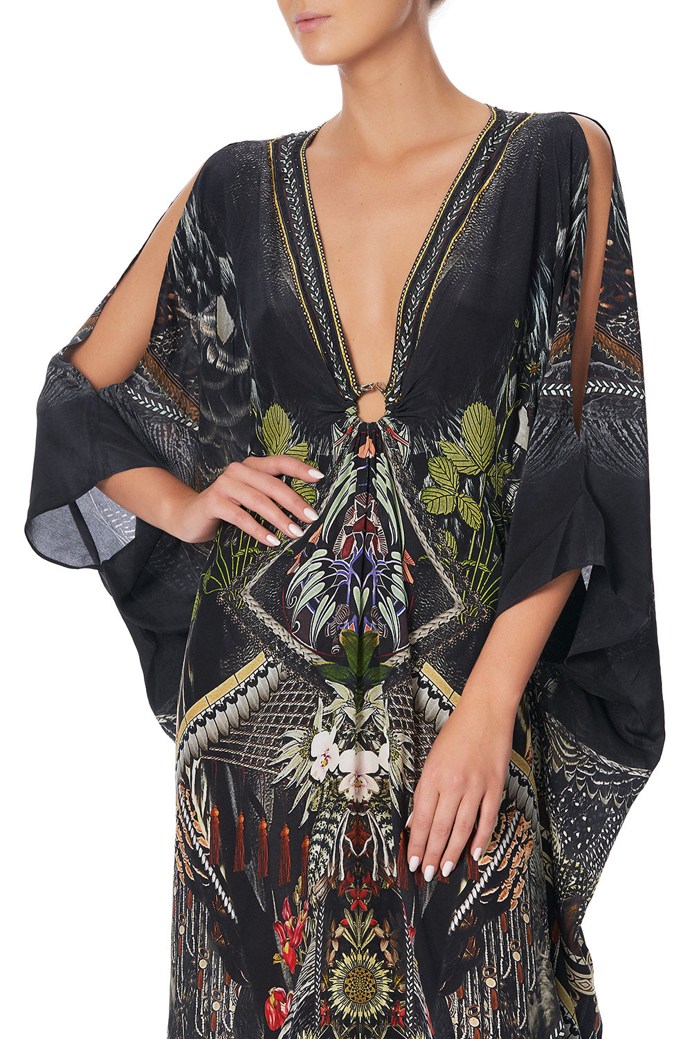 SPLIT SLEEVE KAFTAN WITH HARDWARE BOTANICAL CHRONICLES