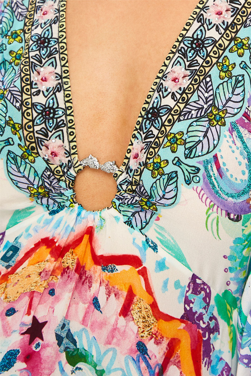 CAMILLA DRAGON DIVINITY SPLIT SLEEVE KAFTAN W/ HARDWARE