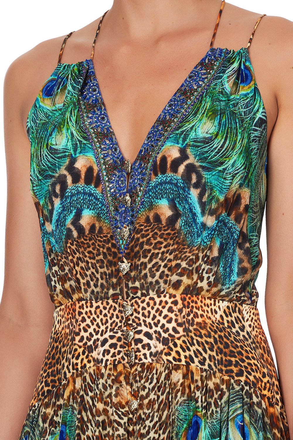 STRAP DRESS WITH SHAPED WAISTBAND MOTHER XANADU