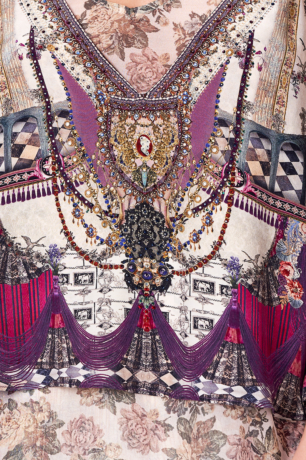 STRAP TOP WITH SHEER UNDERLAY VIOLET CITY