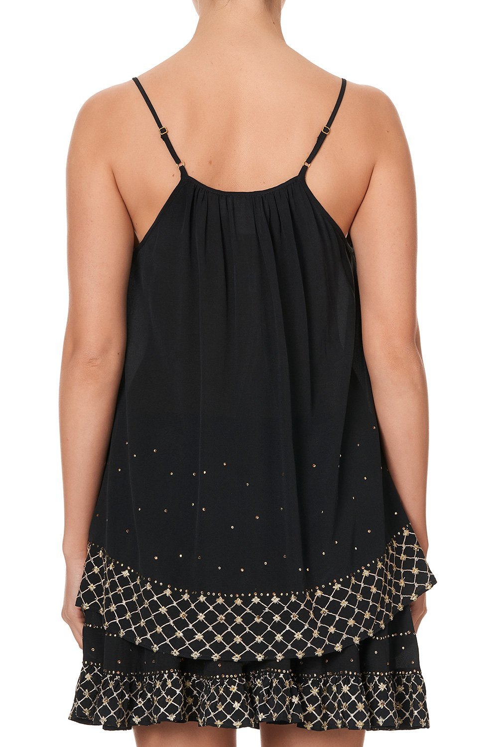 STRAP TOP WITH TIE FRONT DETAIL THE JEWELLED ARROW