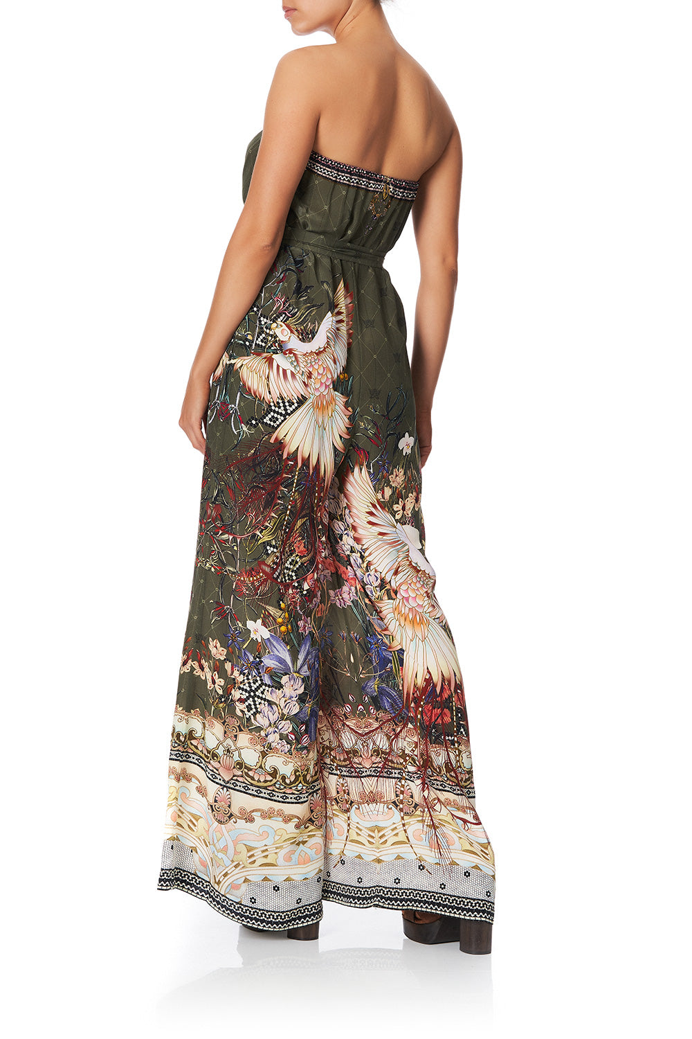 STRAPLESS JUMPSUIT WITH D RING BELT WATCHFUL WINGS