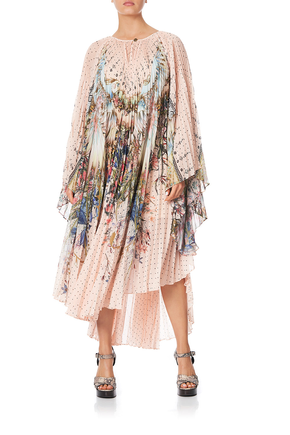 SUNRAY PLEATED KAFTAN KINDRED SKIES