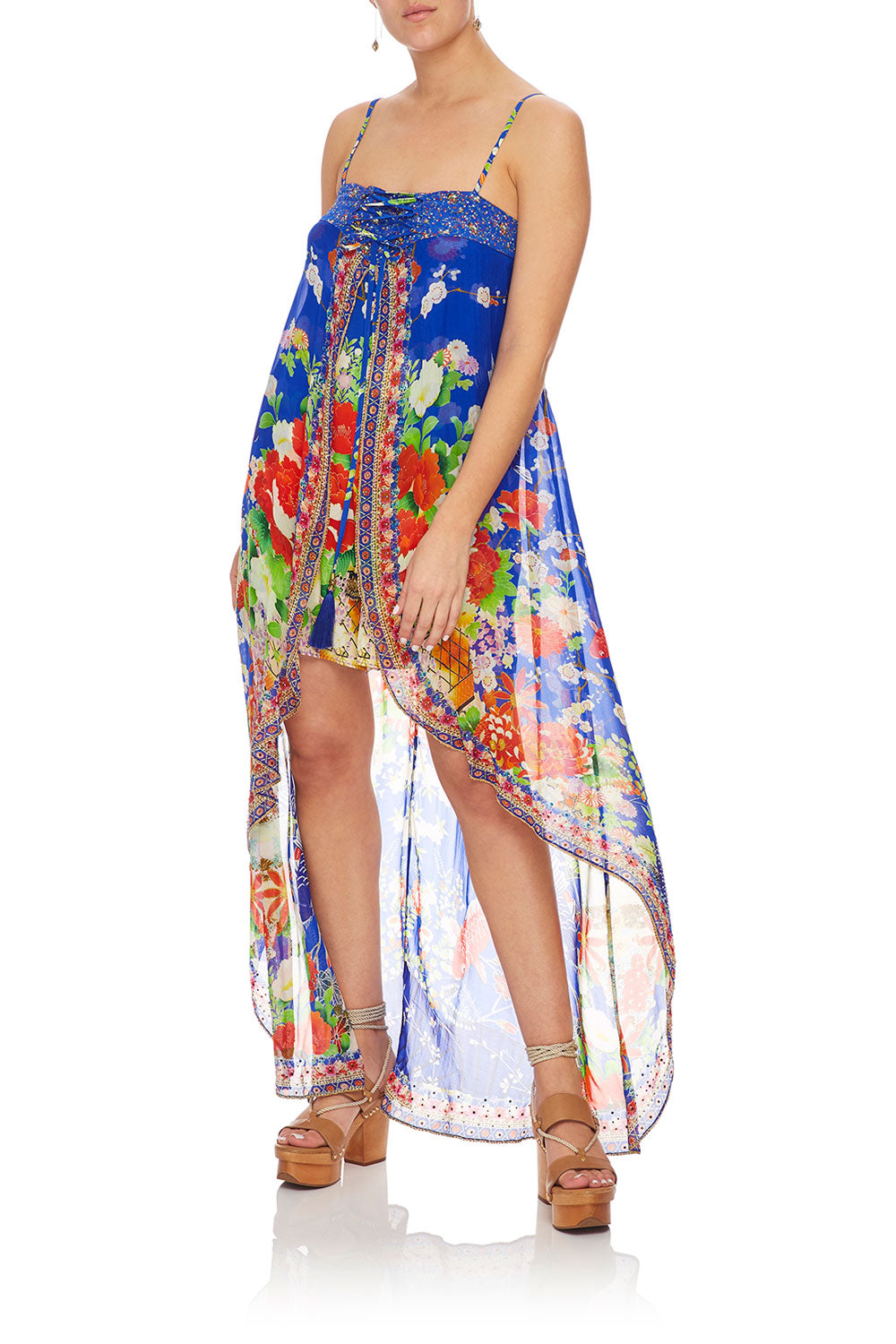 CAMILLA TIE DETAIL OVERLAY PLAYSUIT PLAYING KOI