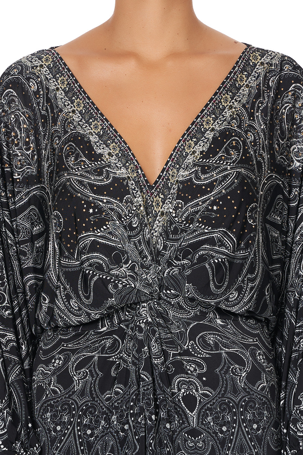 TWIST FRONT DRESS MIDNIGHT PEARL