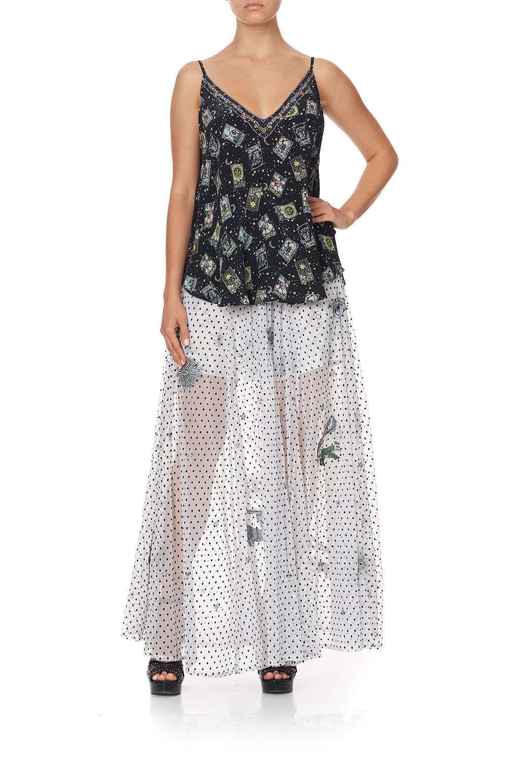 V NECK CAMI MIDNIGHT MOON HOUSE