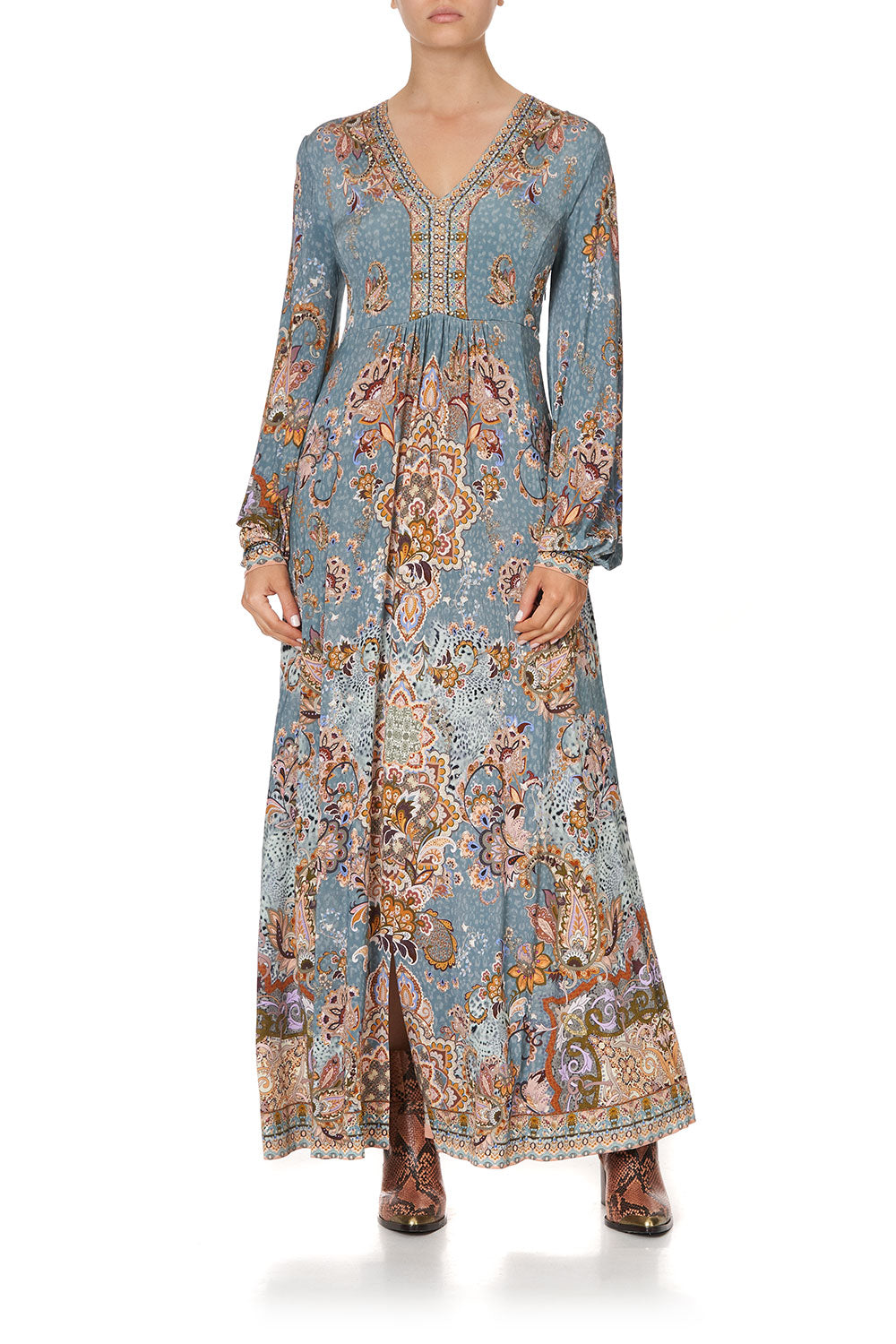 V NECK JERSEY DRESS WITH TUCK DETAIL LE PALAIS DU ZAHIR