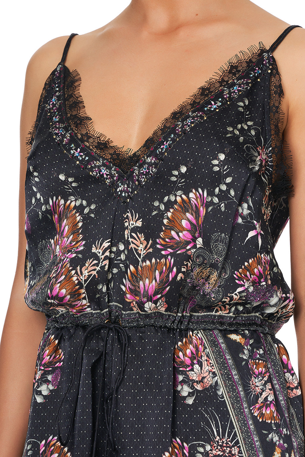 V-NECK LACE PLAYSUIT RESTLESS NIGHTS