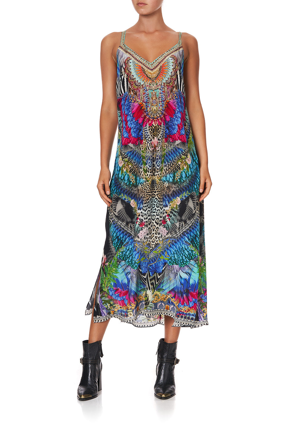 V NECK MIDI SLIP DRESS CAFE NAIROBI