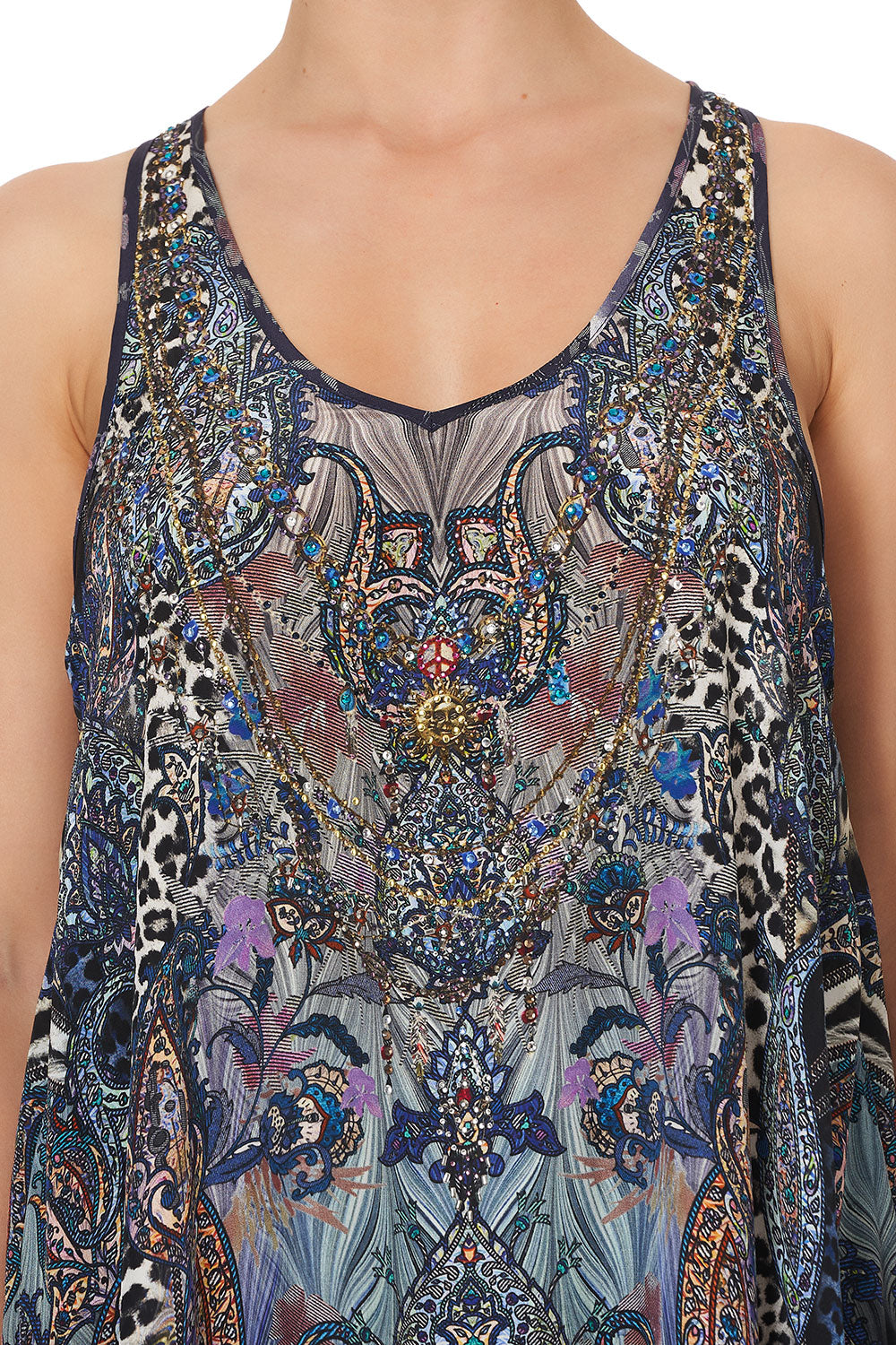 V NECK RACERBACK DRESS FESTIVAL EXPRESS