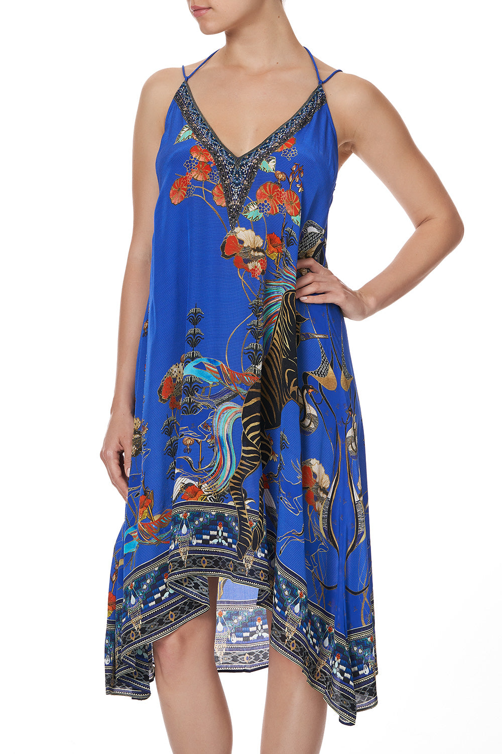 V-NECK STRAPPY FLARE DRESS TREE OF LIFE