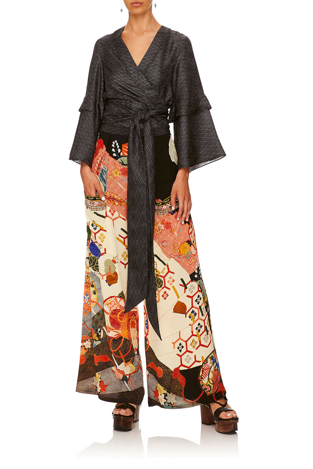 CAMILLA KISSING THE SUN WIDE LEG TROUSER W FRONT POCKETS