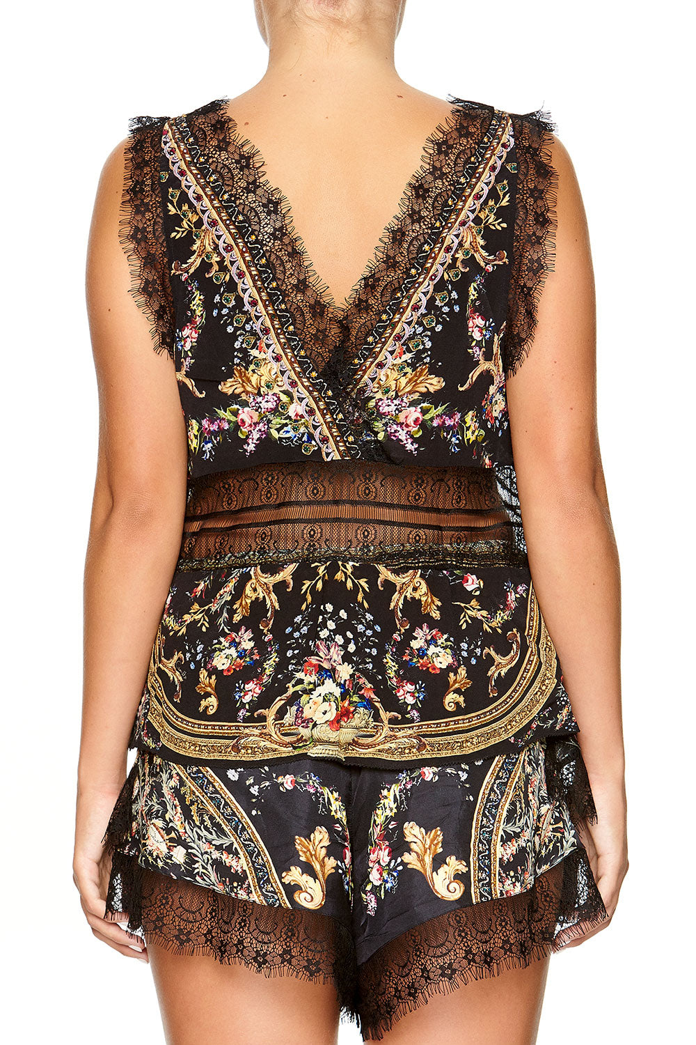 CAMILLA WIDE STRAP LACE CAMI FRIEND IN FLORA