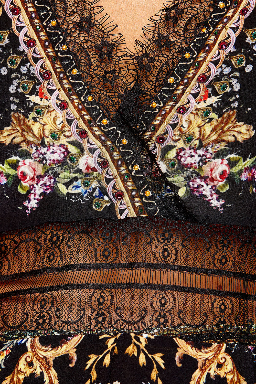 CAMILLA WIDE STRAP LACE CAMI FRIEND IN FLORA