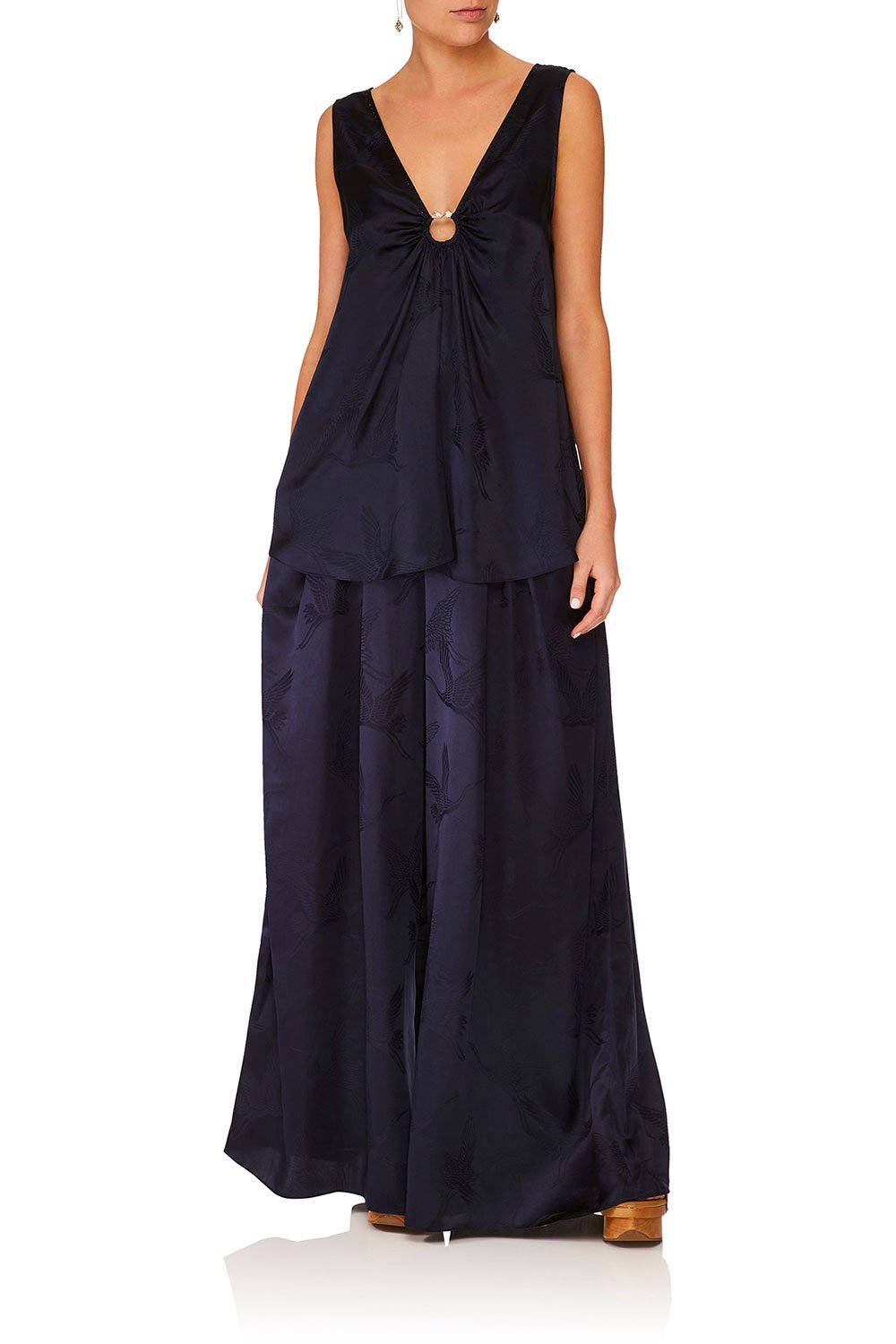 WIDE STRAP U-RING TOP SOLID NAVY