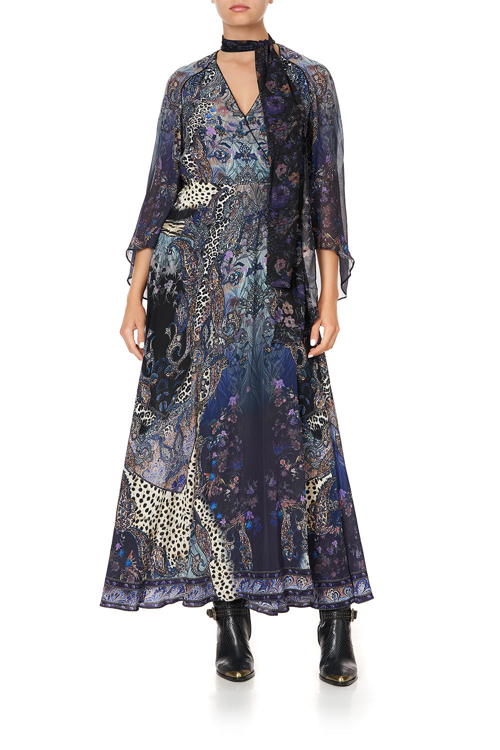 WRAP DRESS WITH NECK TIE FESTIVAL EXPRESS