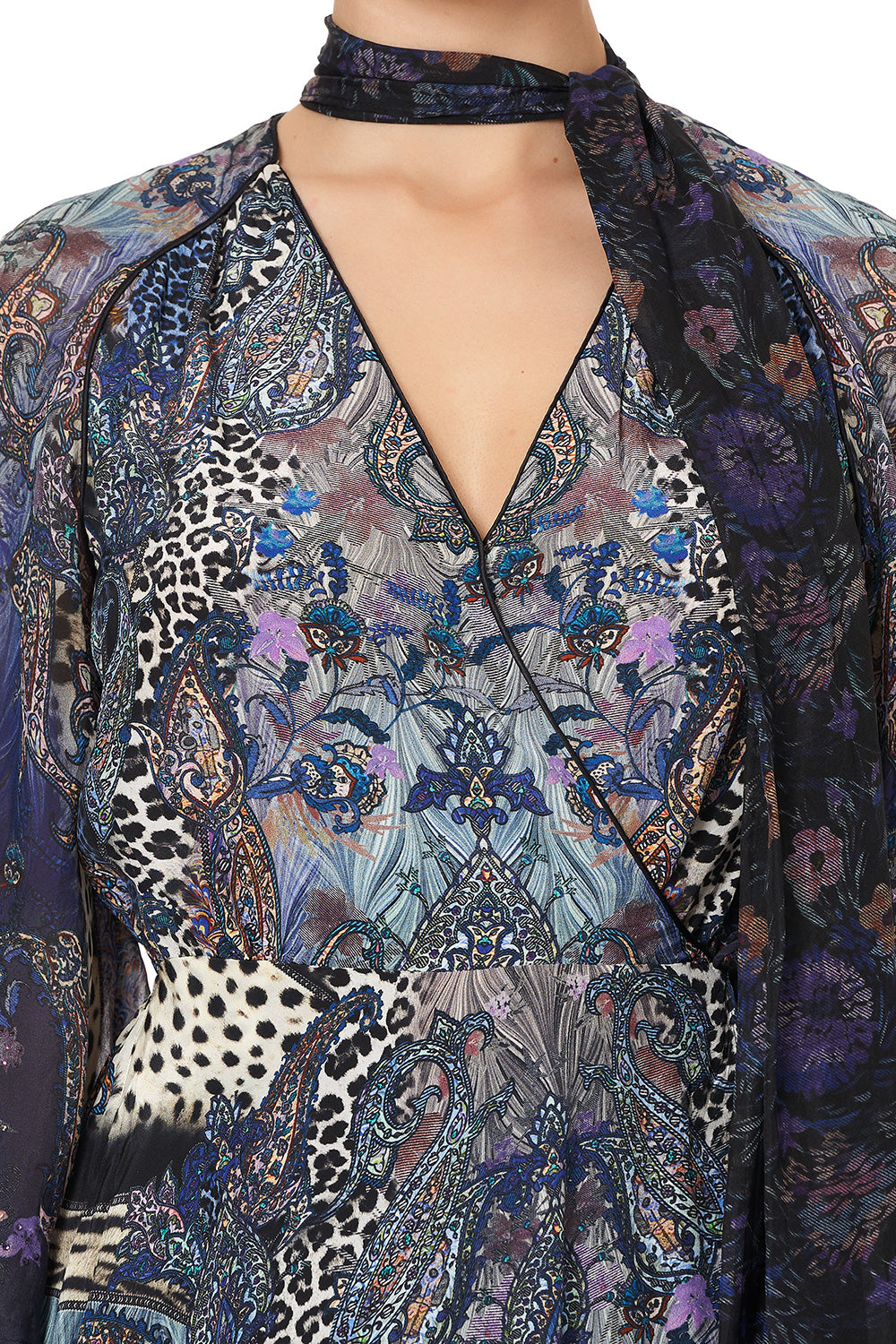 WRAP DRESS WITH NECK TIE FESTIVAL EXPRESS