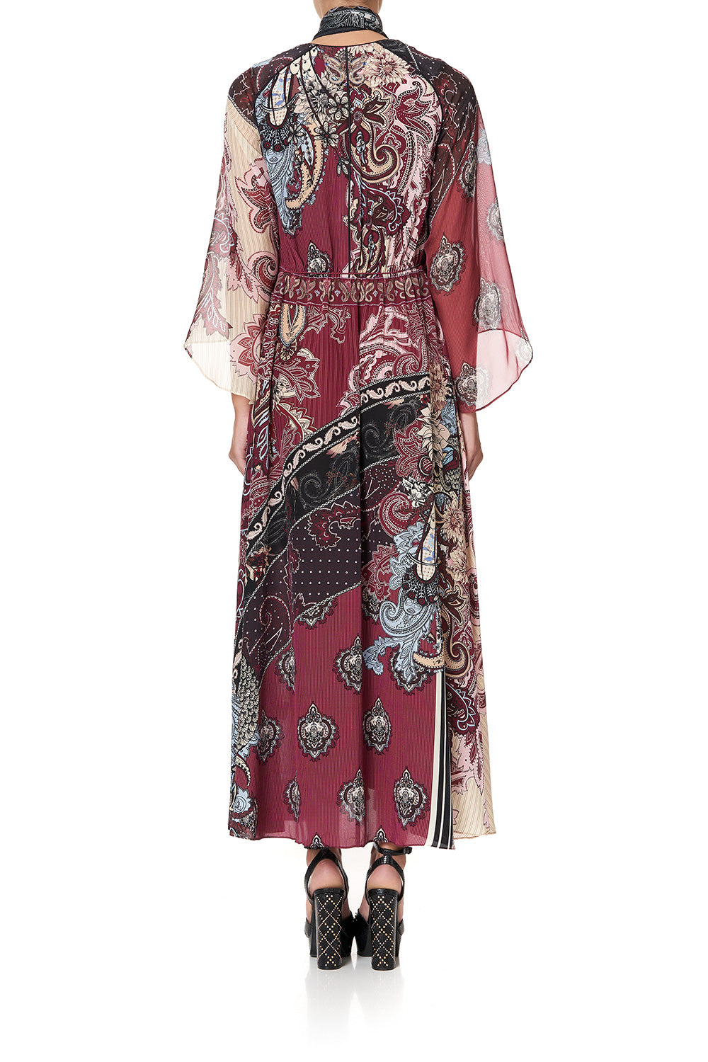 WRAP DRESS WITH NECK TIE TALE OF THE FIRE BIRD