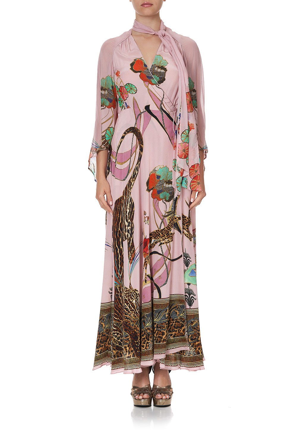 WRAP DRESS WITH NECK TIE ZIBA ZIBA