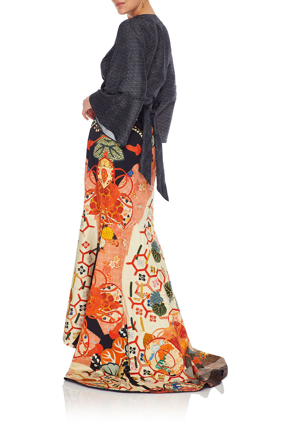 CAMILLA WRAP SKIRT WITH FRONT TUCKS KISSING THE SUN