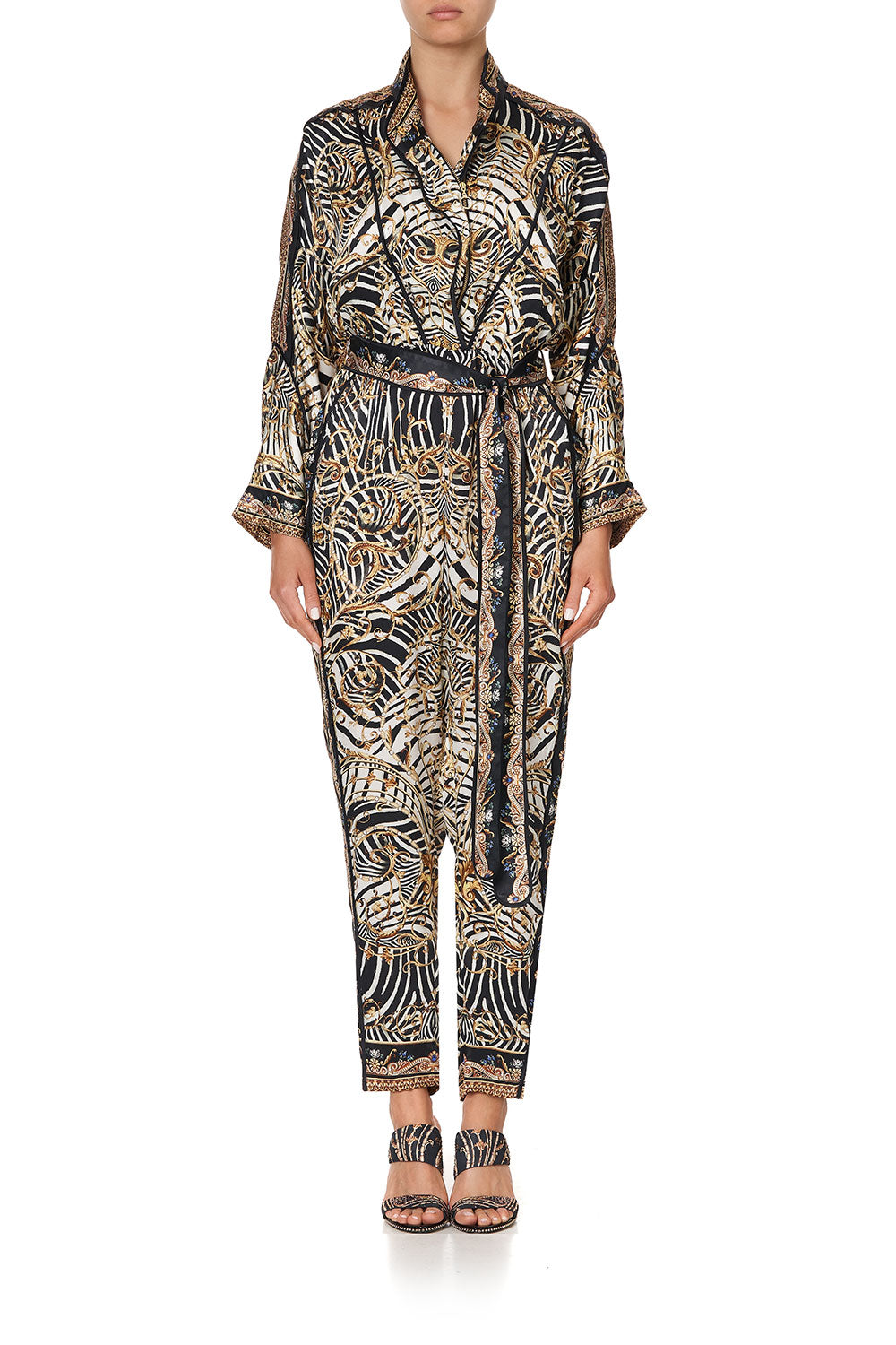 ZIP FRONT PANEL JUMPSUIT NIGHT WAITING FOR DAY