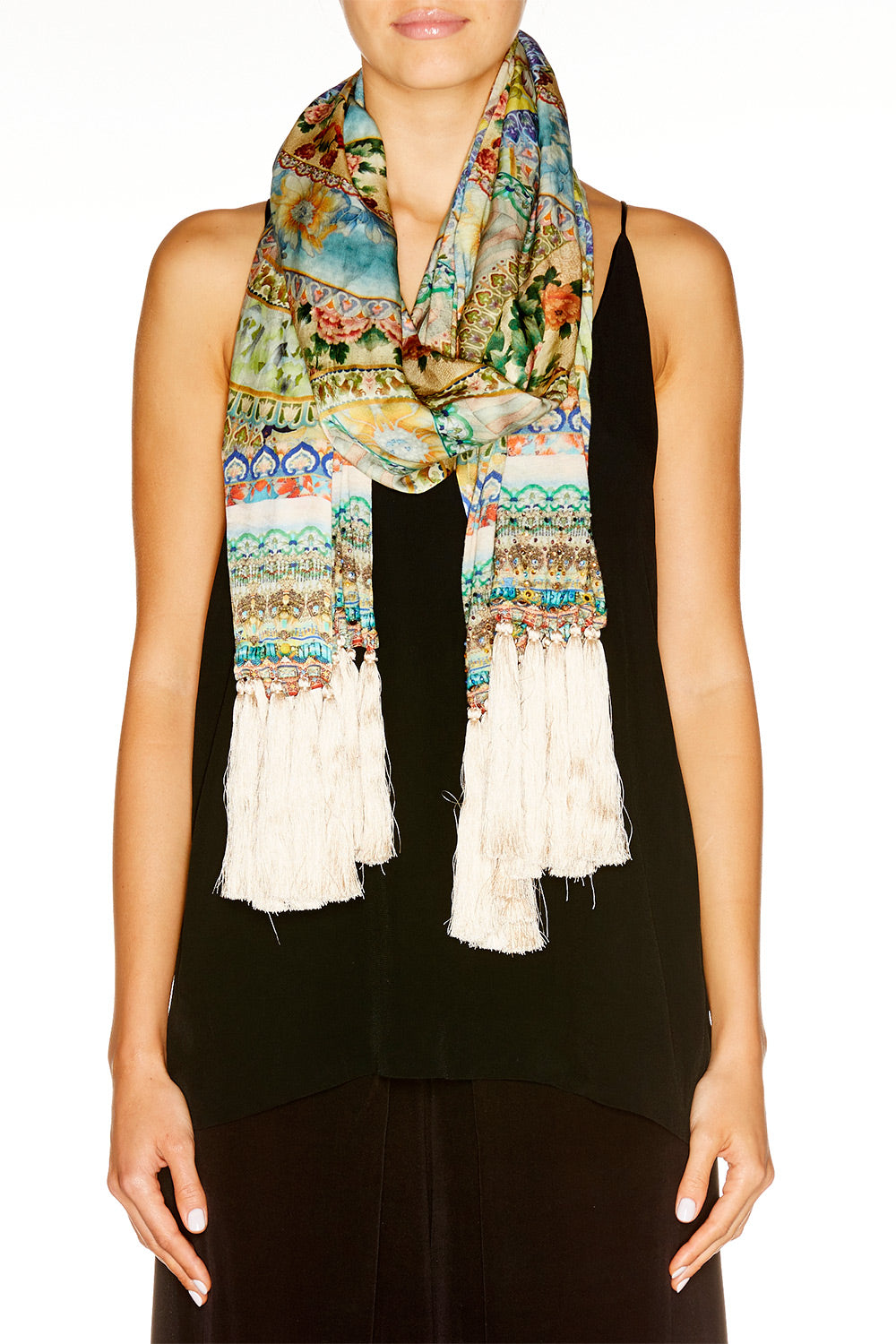 SIGN OF PEACE SHAWL W TASSELS