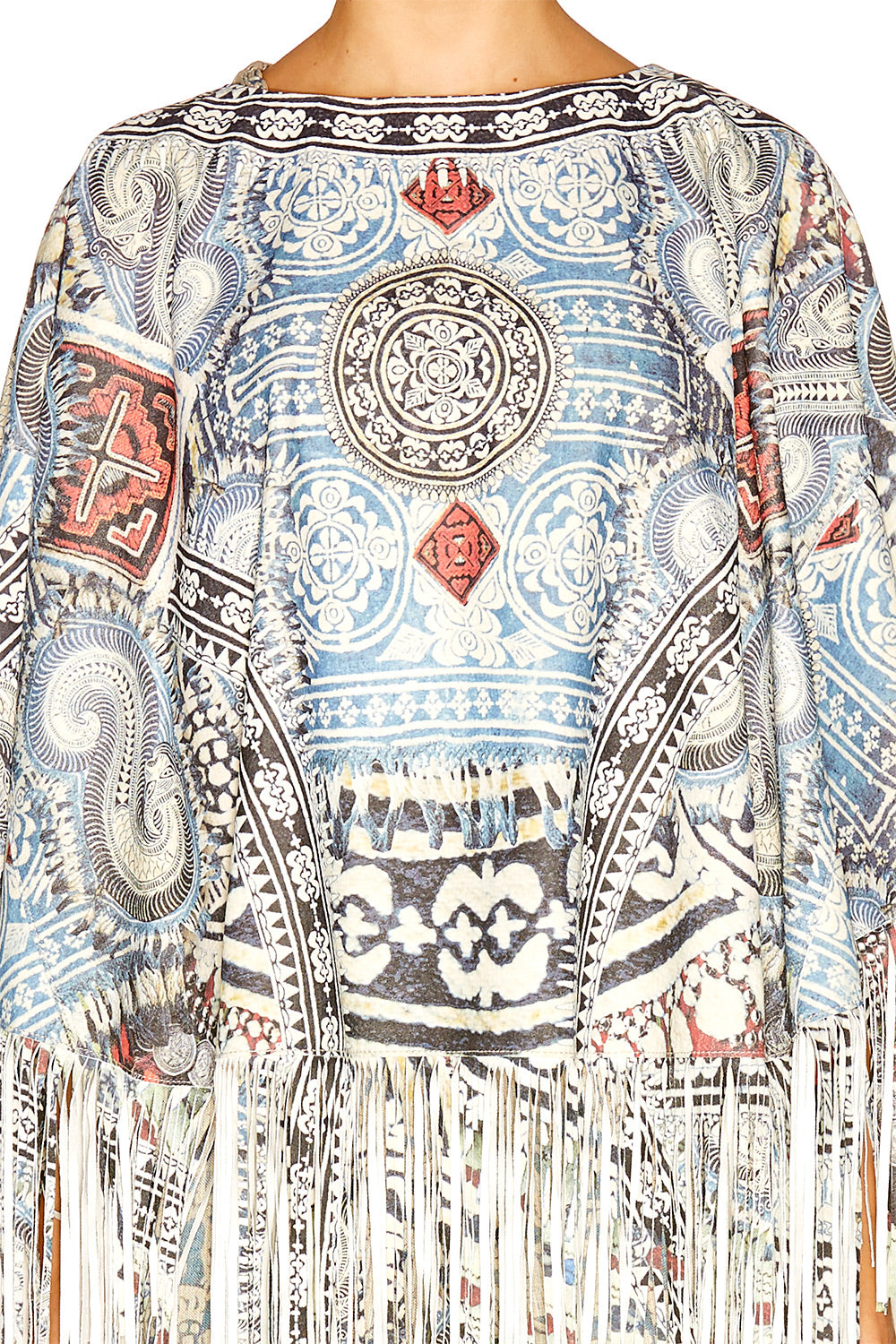 TEACHERS PET SUEDE PONCHO W FRINGING