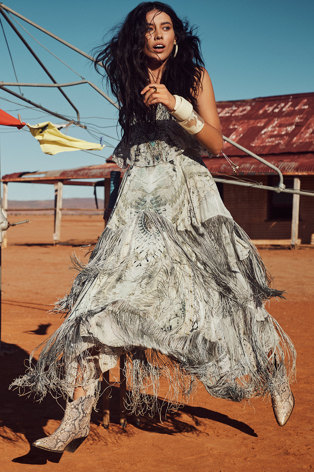 LAYERED FRILL LONG DRESS DAINTREE DREAMING