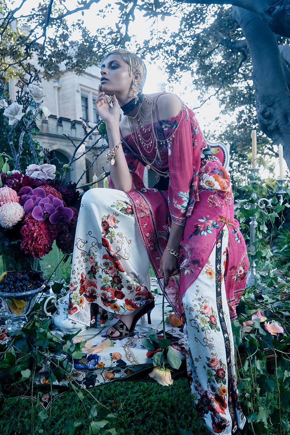 OFF SHOULDER SHIRRED BLOUSE APPLE EYED