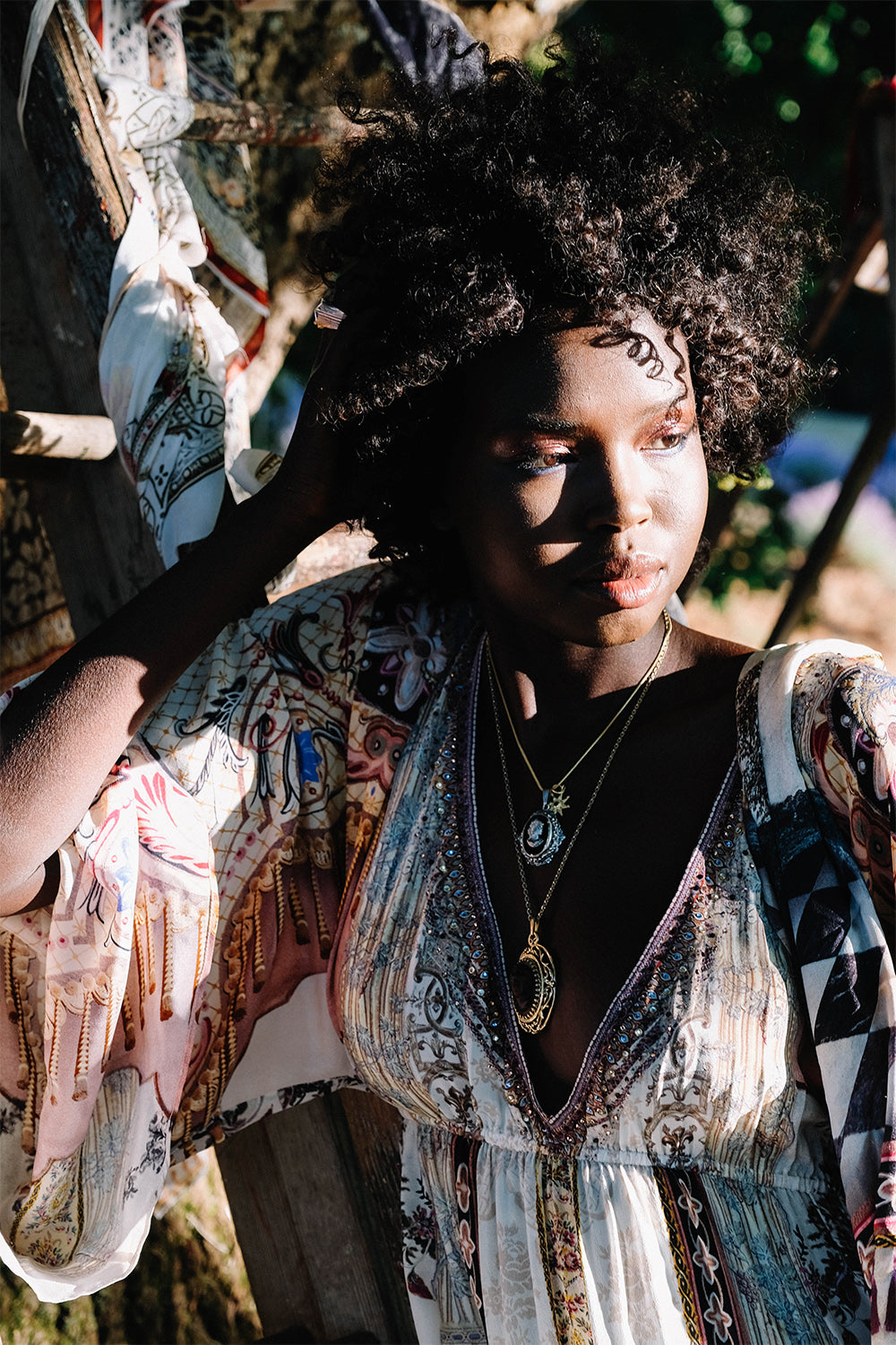 GATHERED PANEL DRESS VIOLET CITY